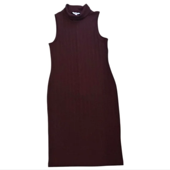 Nine West Burgundy Sleeveless Midi Dress - Picture 2 of 4